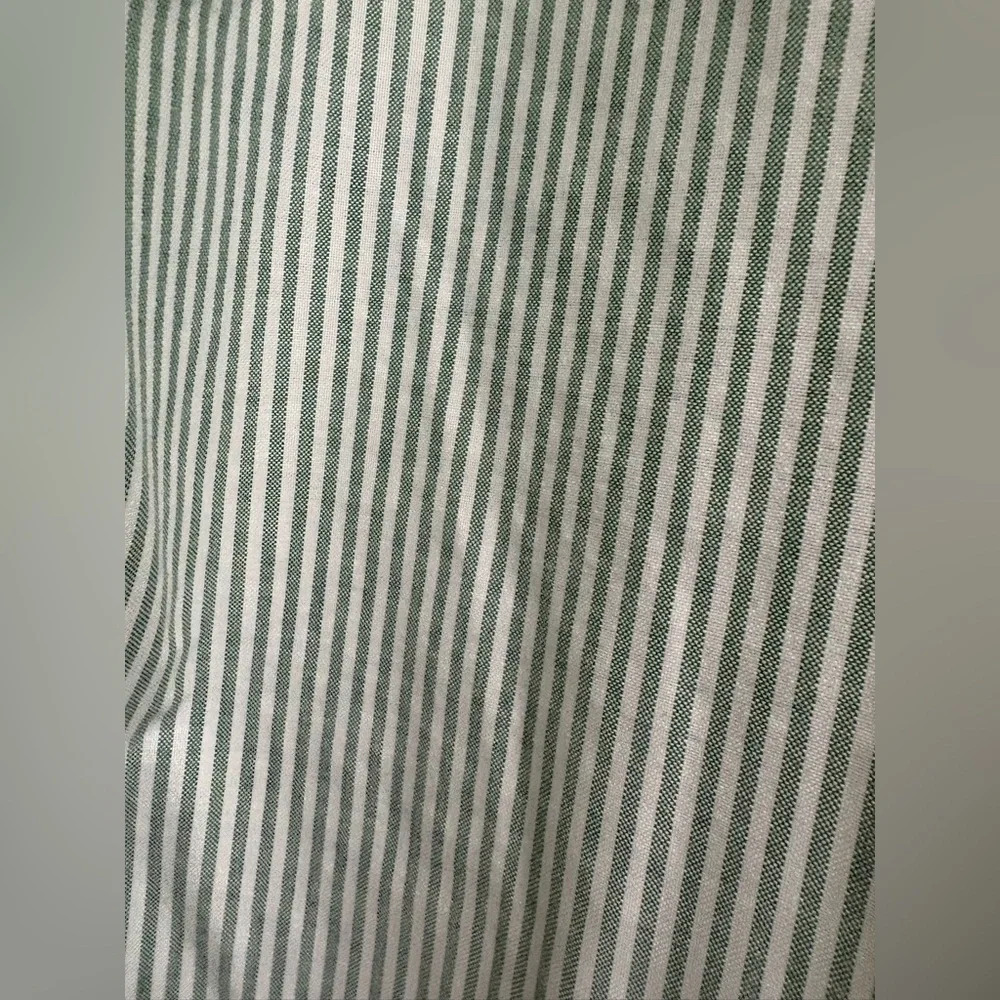 Stanford Essentials Green & White Striped Men's Button Down Oxford Shirt, 34-35 - Picture 3 of 4
